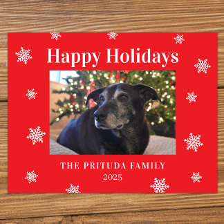 Carte Postale Snowflake Modern Family Photo Holiday