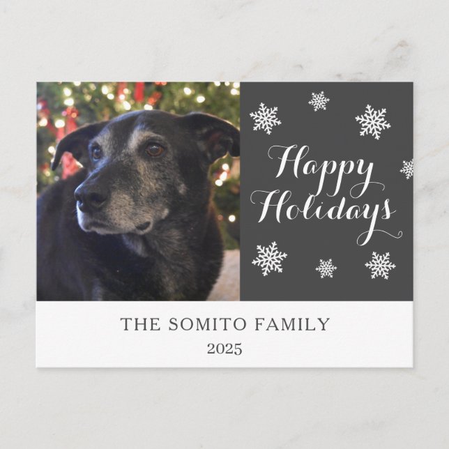 Carte Postale Snowflake Modern Family Photo Holiday Card (Devant)