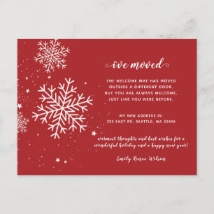 Carte Postale Snowflakes Flurries Holiday Moving Faire-part P