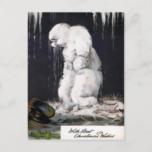 Carte Postale Snowman à fusion vintage