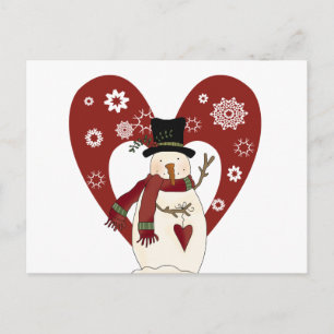 Carte Postale Snowman aime les T-shirts et cadeaux de neige