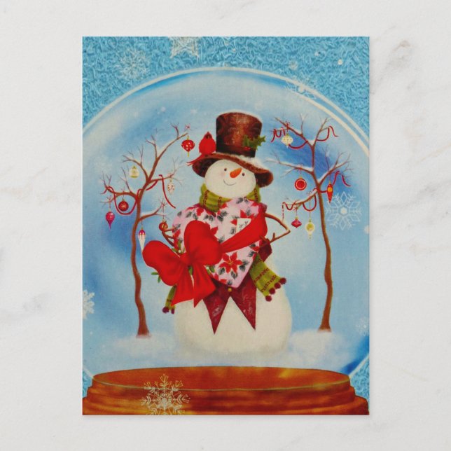 Carte Postale Snowman dans le monde des neiges (Devant)