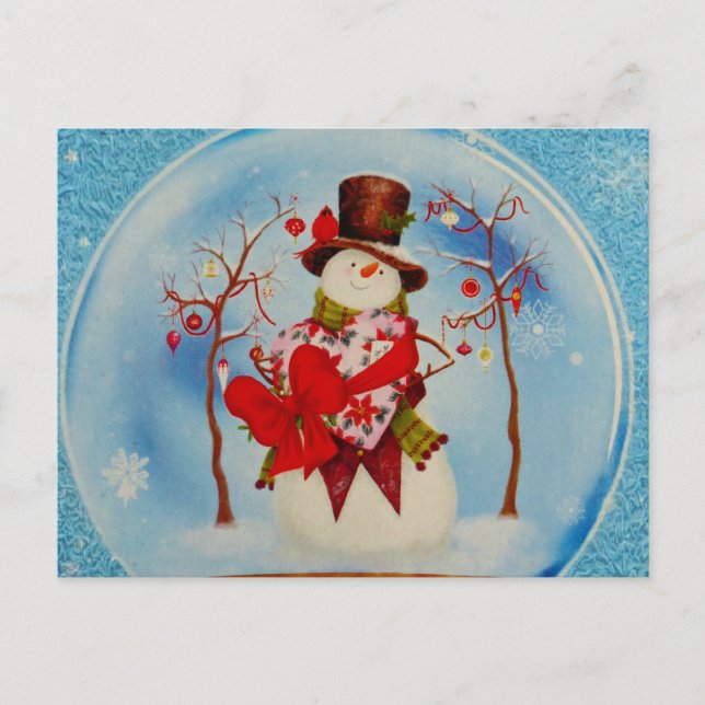 Carte Postale Snowman dans le monde des neiges (Devant)