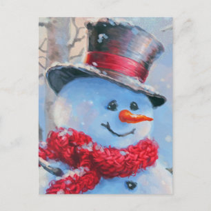 Carte Postale Snowman dans les bois