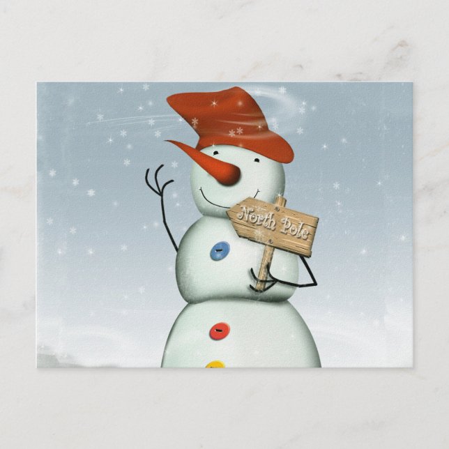 Carte Postale Snowman du Pôle Nord (Devant)