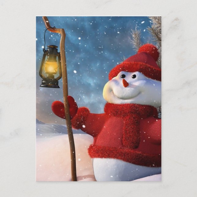 Carte Postale Snowman hiver froid (Devant)