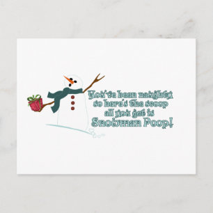 Carte Postale Snowman Poop