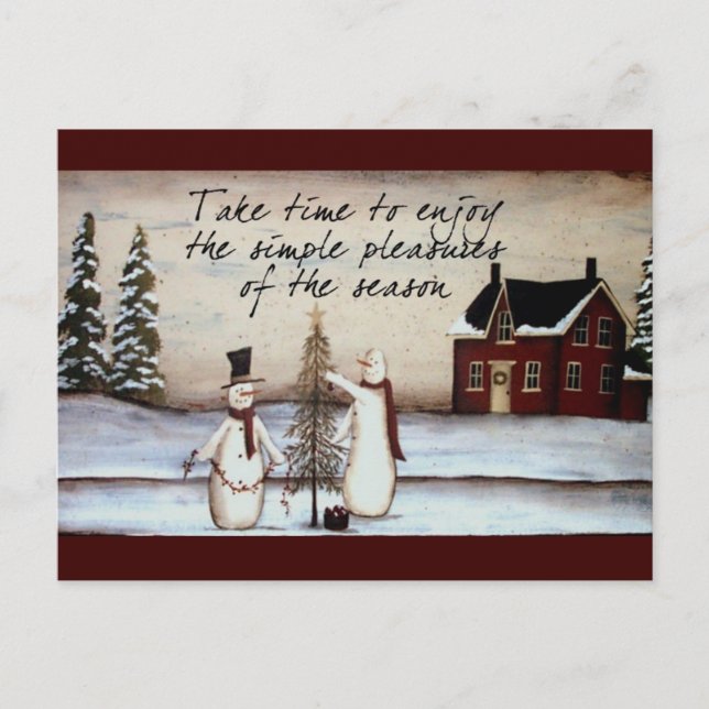 Carte postale Snowman primitive (Devant)