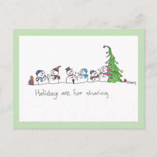 Carte Postale Snowmen de vacances