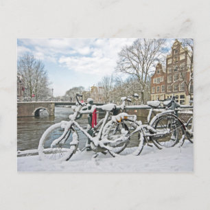 Carte Postale Snowy Amsterdam à la Pays-Bas