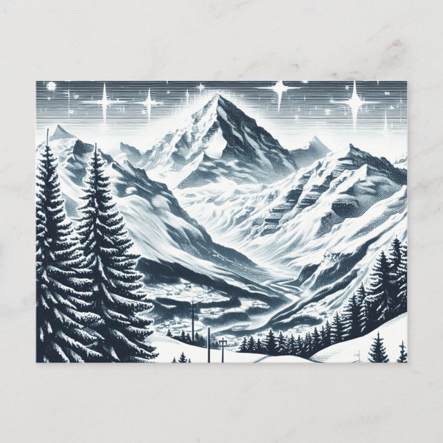 Carte Postale Snowy Winter Wooy (Devant)