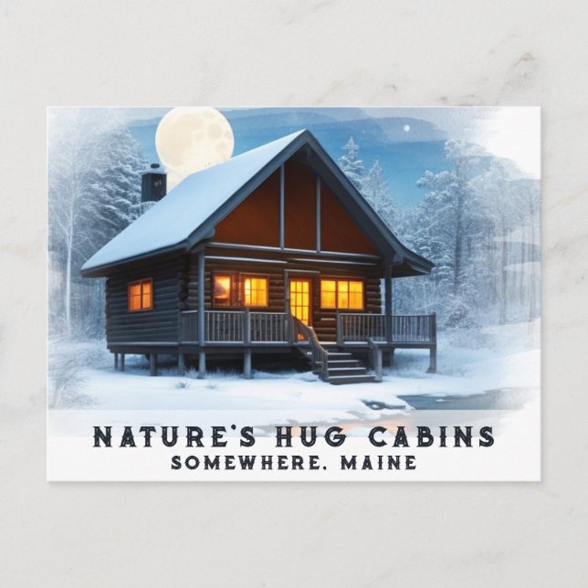 Carte Postale *~* Snowy Woods Cabine Stream AP49 Maine (Devant)