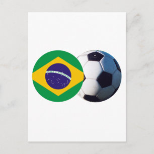 Carte Postale Soccer Ball & Brésil Drapeau Le MUSÉE Zazzle