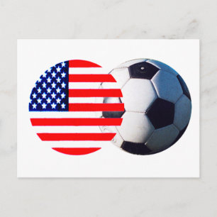 Carte Postale Soccer Ball & USA Drapeau Le MUSÉE Zazzle