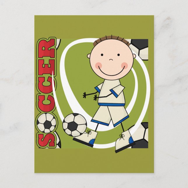 Carte Postale SOCCER - Brunette Boy tshirts et cadeaux (Devant)