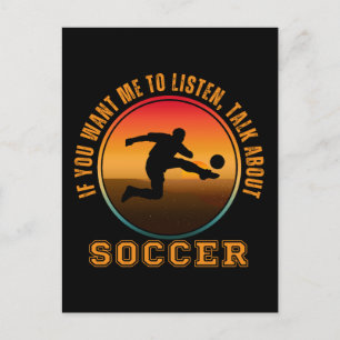 Carte Postale Soccer drôle dire Vintage Joueur Silhouette