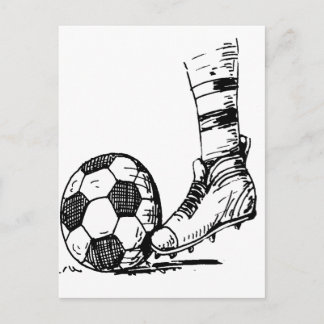CARTE POSTALE SOCCER KICKER NOIR ET BLANC