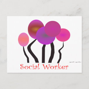 Carte Postale Social Worker Artsy Tree Design Cadeaux