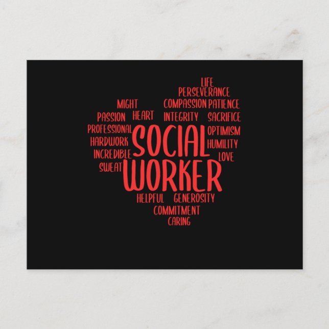 Carte Postale Social Worker Heart Social Care Cadeau (Devant)