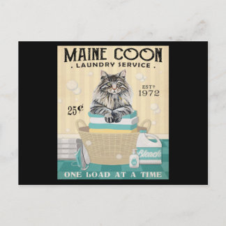 Carte Postale Société de lessive pour chats Maine Coon 2