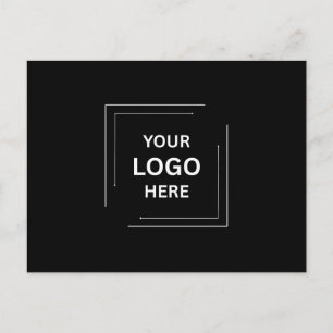 Carte Postale Société de logo d'entreprise personnalisé noir cor