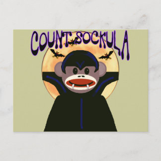 Carte Postale Sock Monkey Count Sockula
