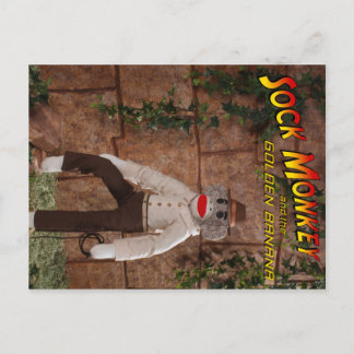 Carte Postale Sock Monkey et Golden Banana