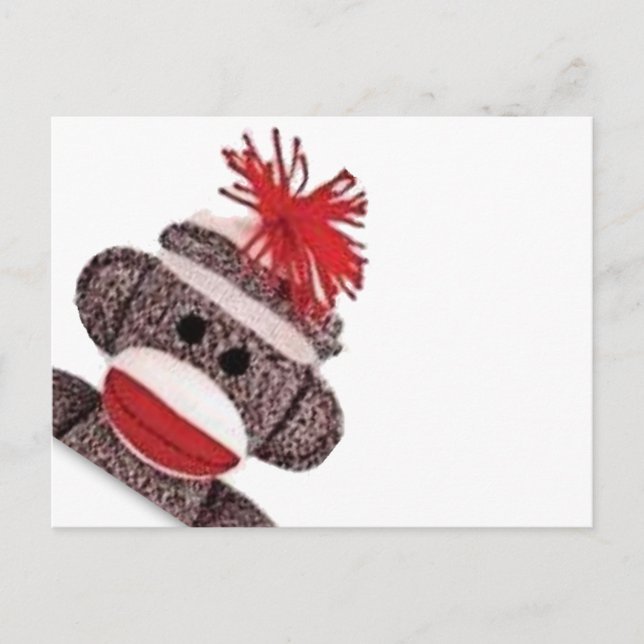 Carte Postale Sock Monkey marchandises produits cadeaux (Devant)