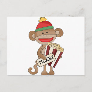 Carte Postale Sock Monkey-Movie nuit