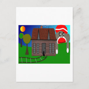 Carte Postale Sock Monkey Over the Horizon — Art
