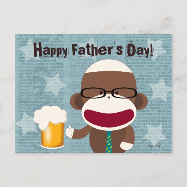 Carte postale Sock Monkey Papa (Devant)