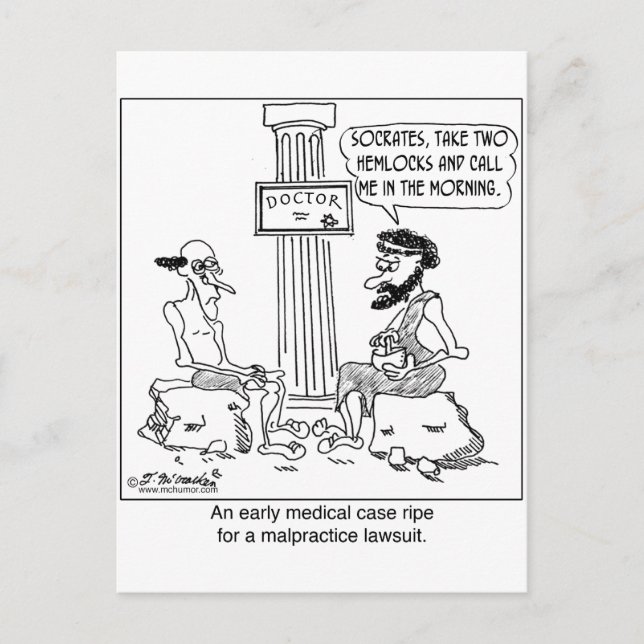 Carte Postale Socrates dépose une plainte pour faute professionn (Devant)
