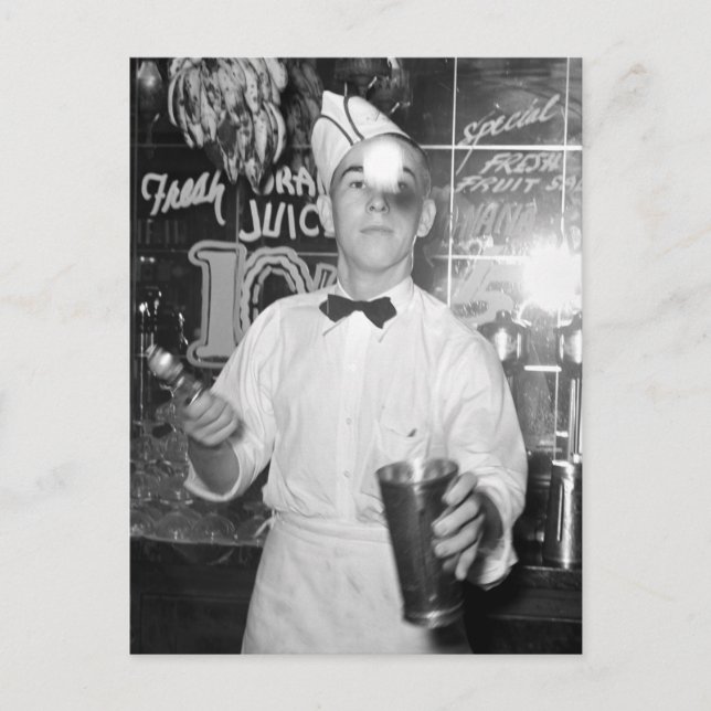 Carte Postale Soda Jerk, années 1930 (Devant)