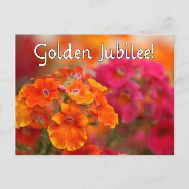 Carte Postale Soeurs 50e Jubilé—Cadeaux de design floral (Devant)