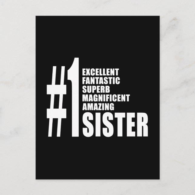 Carte Postale Soeurs Anniversaires Cadeaux : Numéro Une Soeur (Devant)