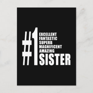 Carte Postale Soeurs Cadeaux d'anniversaire : Numéro une soeur