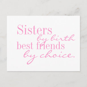 Carte Postale Soeurs de naissance, meilleurs amis par choix - vo