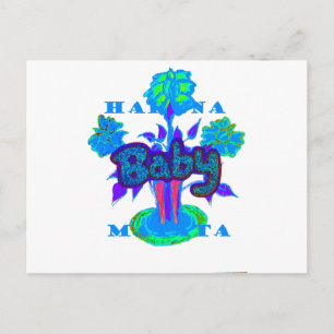 Carte Postale Soft Cyan Blue Flower Art : A Baby's Touch.