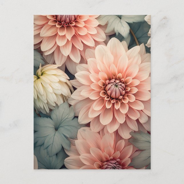Carte Postale soft dahflower head (Devant)