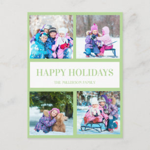 Carte Postale Soft Green Multi Photo Noël Fête de Noël