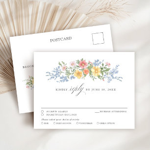 Carte Postale Soft Pastel Ornate Spring Garden Floral chic RSVP
