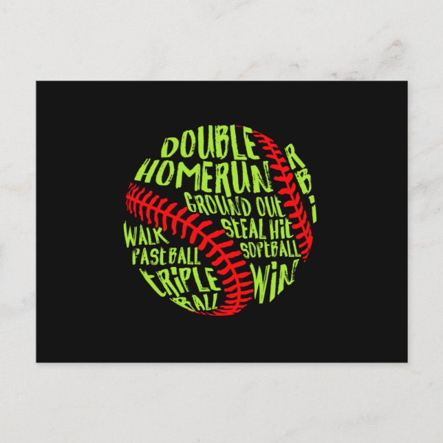 Carte Postale Softball Baseball Accueil Pitcher Catcher Ball Cad (Devant)