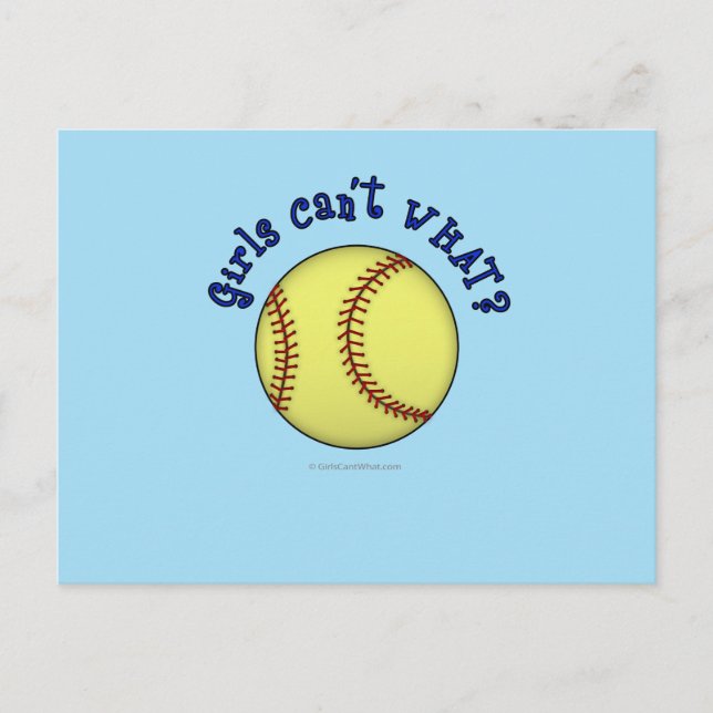 Carte Postale Softball-Blue (Devant)