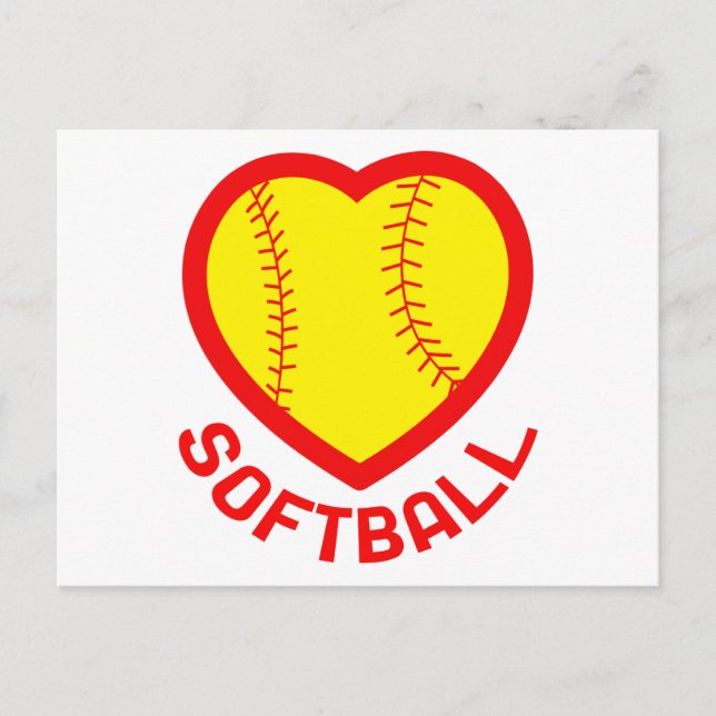 Carte Postale Softball Heart (Devant)