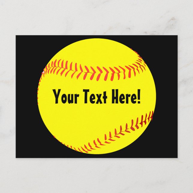 Carte postale Softball personnalisée (Devant)