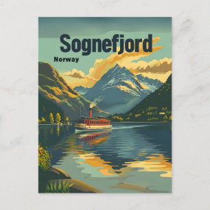 Carte Postale Sognefjord Norvège Art Vintage