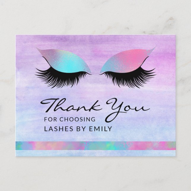 Carte Postale Soins de Merci chic Iridescente moderne tendance (Devant)