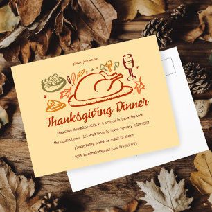 Carte Postale Soirée d'Action de grâces Whimsgiving Friendsgivin
