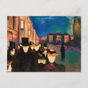 Carte Postale Soirée dans la rue Karl Johan (1892)