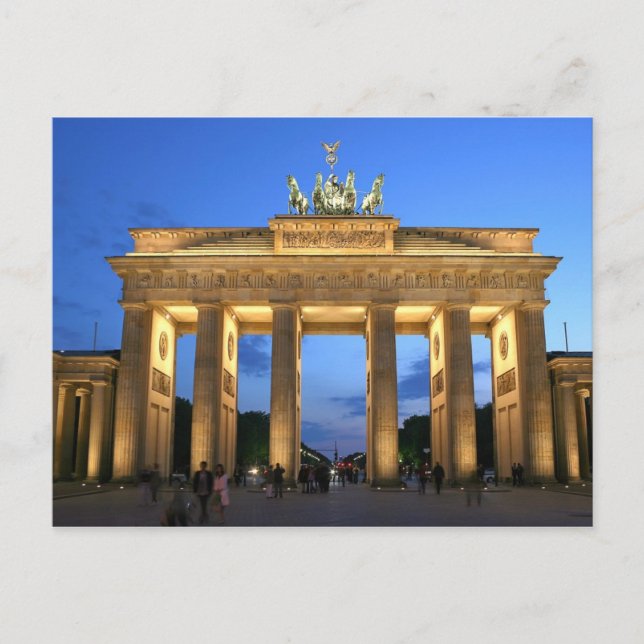 Carte Postale soirée de la porte de brandenburg (Devant)